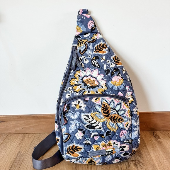 Vera Bradley Handbags - Vera Bradley Lighten Up Sling Backpack Charmont Meadow Gray